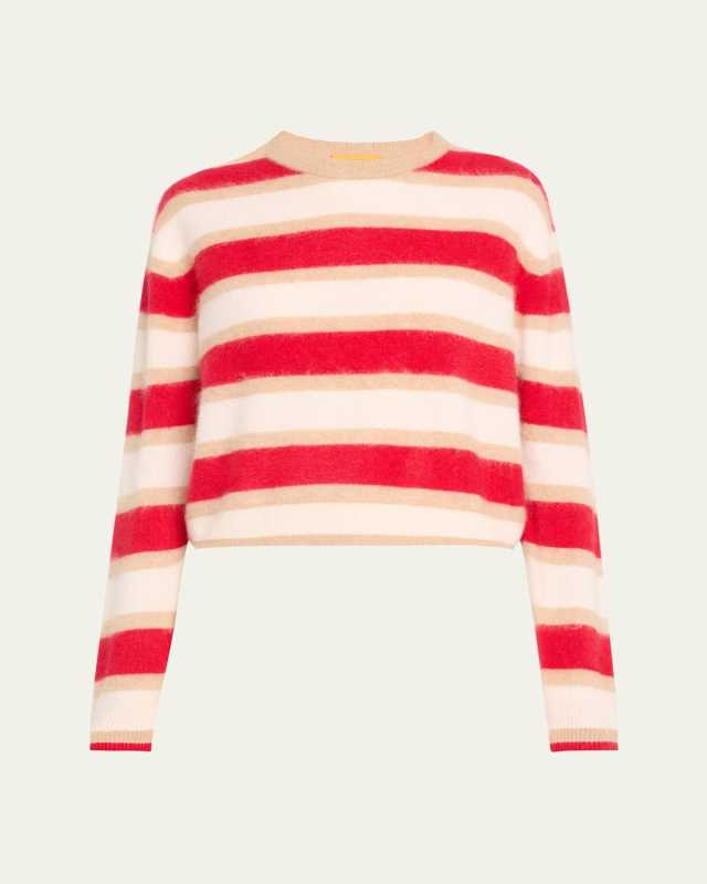 Grizzly Cashmere Striped Crewneck Pullov